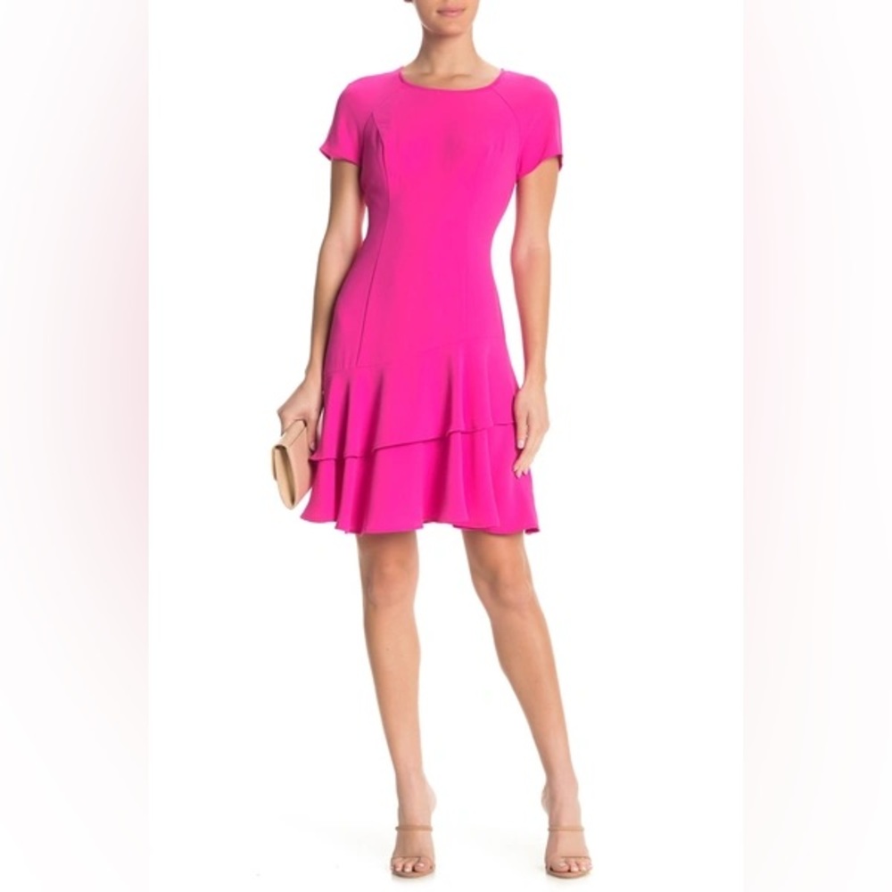 Shani crepe dress with ruffle hem - NWT